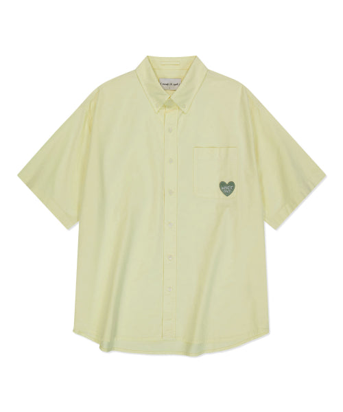 Heart Wappen Oxford Short Sleeve Shirt Yellow