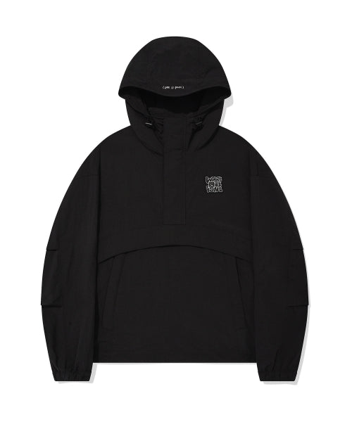 Nylon Hooded Anorak Black