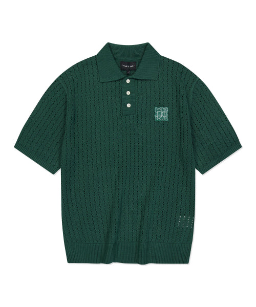 typo wappen skash collar short-sleeved knit green