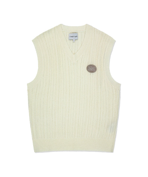 Wappen Skasi V-Neck Knit Vest White
