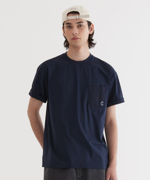 BASIC NYLON POCKET T-SHIRT