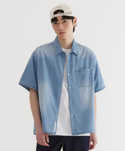 WASHING DENIM HALF SHIRTS