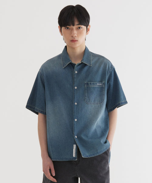 WASHING DENIM HALF SHIRTS