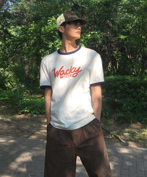 Typo Ringer Short-Sleeved T-shirt cream