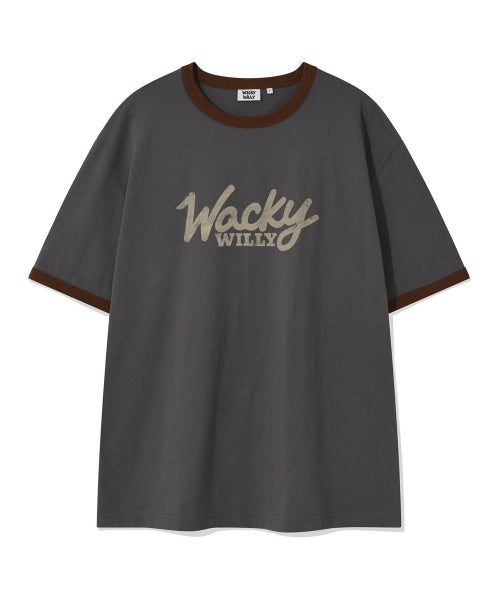Typo Ringer Short-Sleeved T-Shirt Charcoal