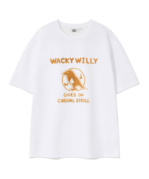 typo bird graphic short-sleeved T-shirt white