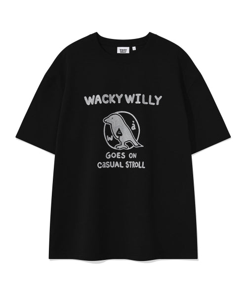 typo bird graphic short-sleeved T-shirt black