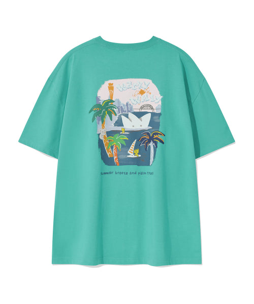 Kiki Ocean Graphic Short Sleeve T-shirt Green