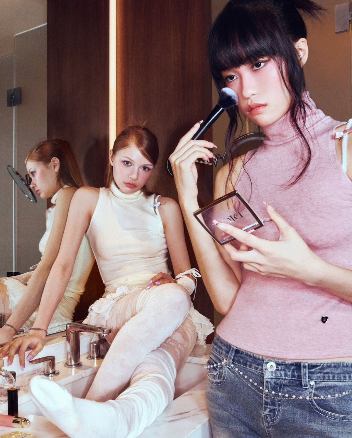 ★[IVE REI Worn] 【FORUSRING】B.tiny ribbon knit (pink)