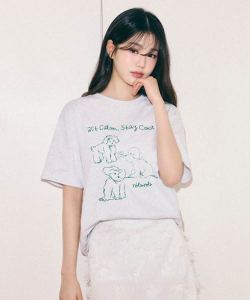 COOL FRIENDS PUPPY T-SHIRT MELANGE GRAY
