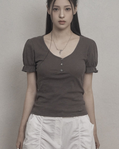 Puff Slub T-shirt (charcoal)