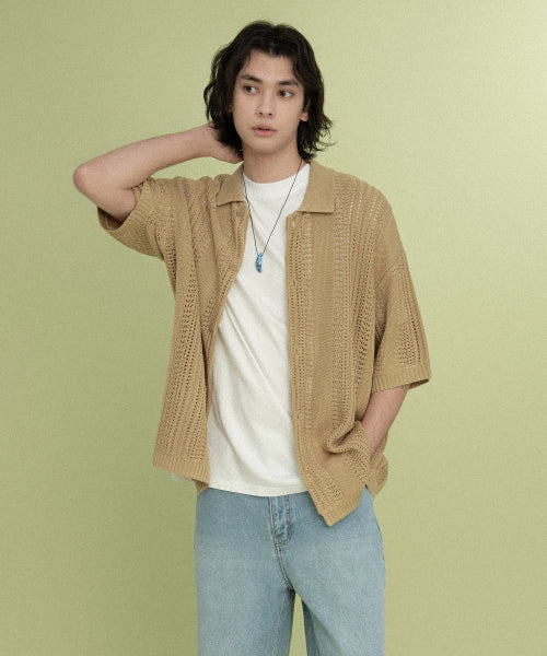 CROCHET HALF KNIT SHIRTS