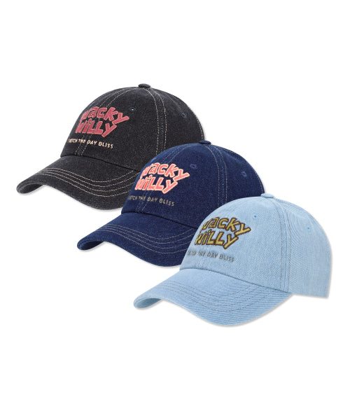 typo denim ball cap (3 colors)