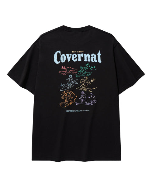 Cool Cotton Surf Motion Graphic T-Shirt New Black