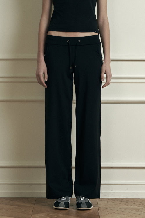 plain leggings straight pants black