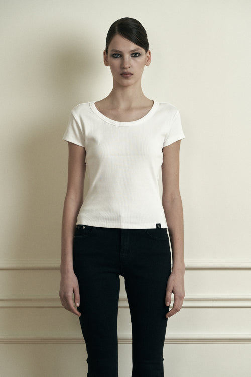 Plain Lip Short Sleeve White