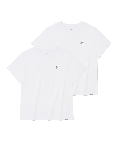[2PACK] Women's Lily Short-Sleeved T-Shirt White/White