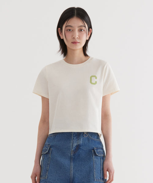 (W) C-LOGO CROP FIT T-SHIRT