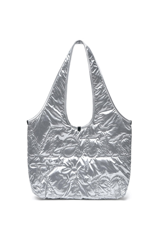 MATIN LOGO QUILTING ECOBAG IN SILVER