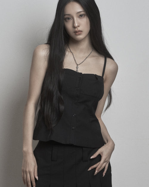 Suit Bustier Top (black)