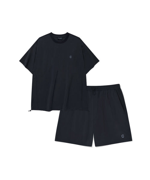 [SET] Tech Nylon Basic T-shirt Dark Navy (Shorts.ver)