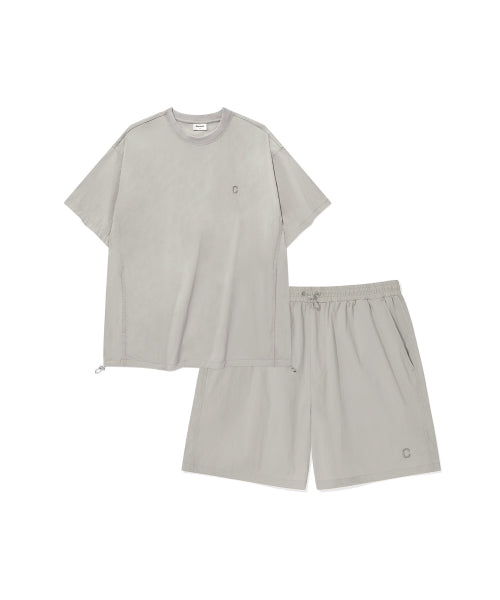 [SET] Tech Nylon Basic T-shirt Light Gray (Shorts.ver)