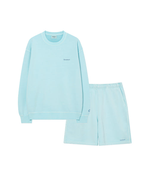 [SET] Small Authentic Dying Sweatshirt Sky Blue