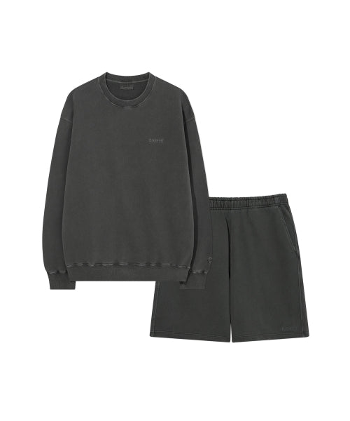 [SET] Small Authentic Dying Sweatshirt Charcoal