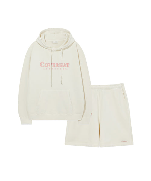 [SET] Authentic Logo Ding Hoodie Ivory