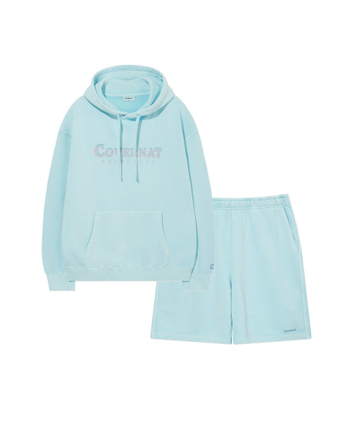 [SET] Authentic Logo Dying Hoody Sky Blue