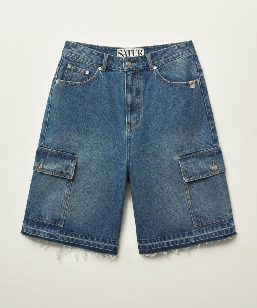 Cargo Bermuda Denim Shorts Blue