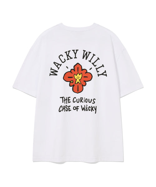 Flower Khaki Short-Sleeved T-Shirt White