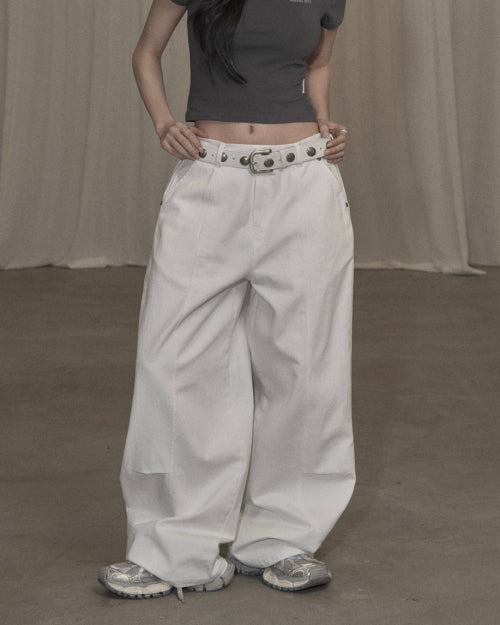 Cotton Balloon Pants (white)