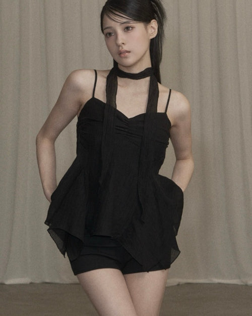 Ethnic Scarf Top (black)