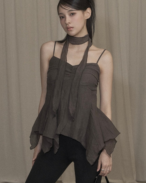 Ethnic Scarf Top (brown)