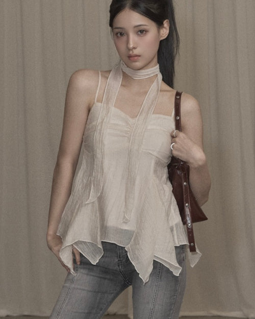 Ethnic Scarf Top (ivory)