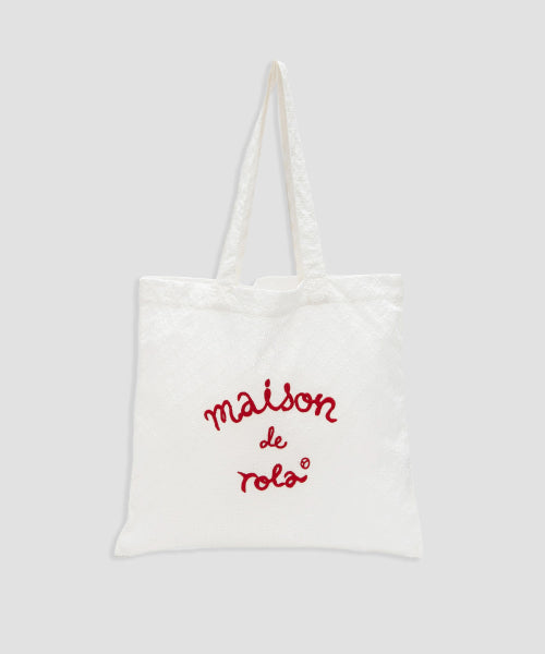 MAISON DE ROLA EMBROIDERY BAG WHITE