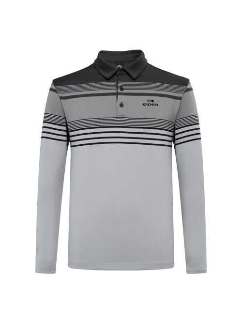 POP Stripe Men's Polo T-shirt_Misty gray