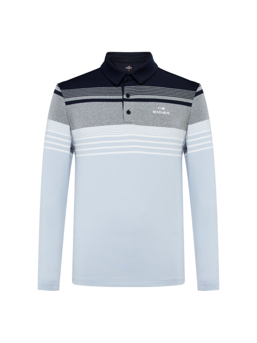 POP Stripe Men's Polo T-Shirt_Sky Blue