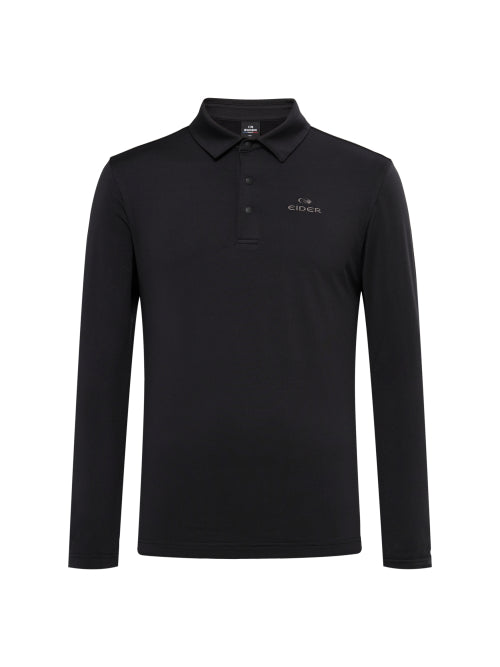 POP Fleece-Lined Men's Polo T-Shirt_Black