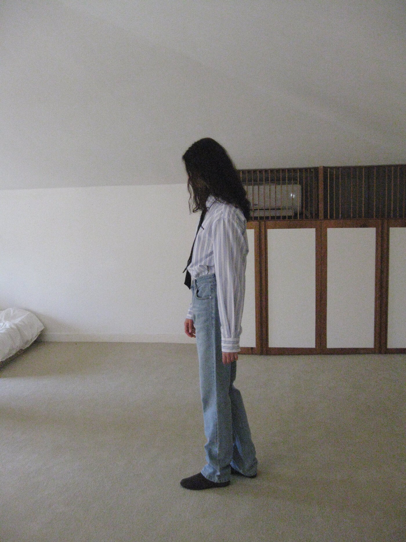 ★[IVE Gaeul Worn] 【Smoothmood】Aberdeen Logo Striped Shirts Classic Blue (6th)