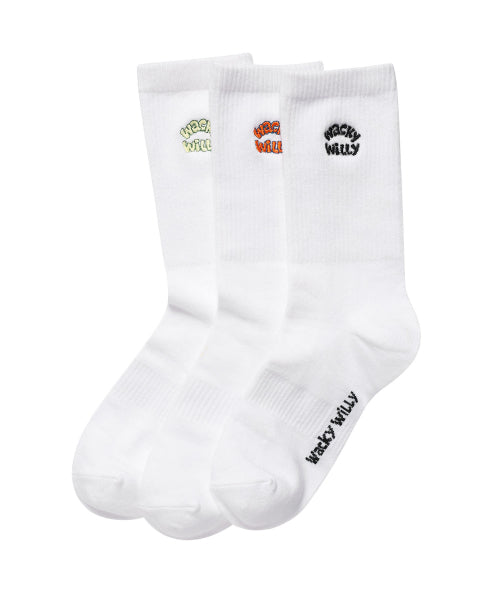 타이포 로고 자수 양말 3PACK