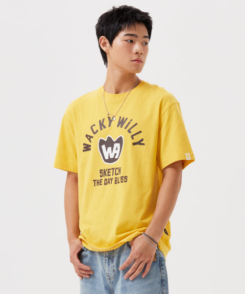 Point Graphic Short Sleeve T-shirt Yellow