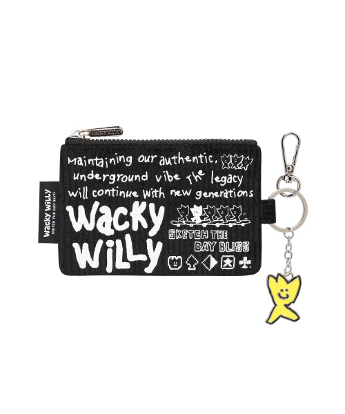 Kiki keyring corduroy pouch black