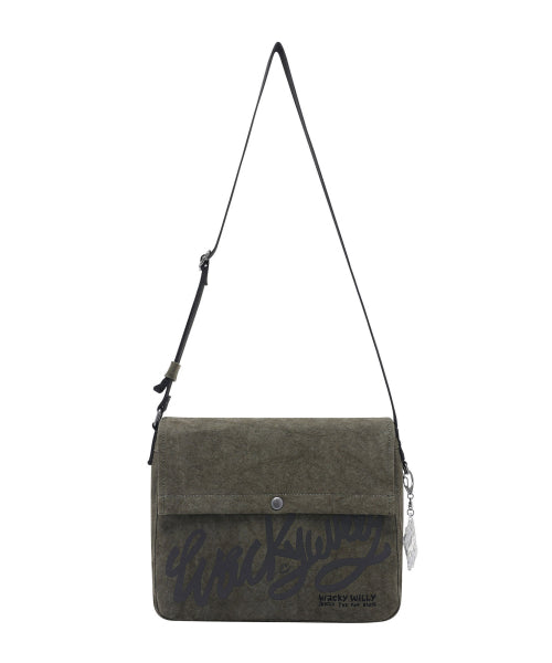 Crackwashed Mini Cross Back Khaki