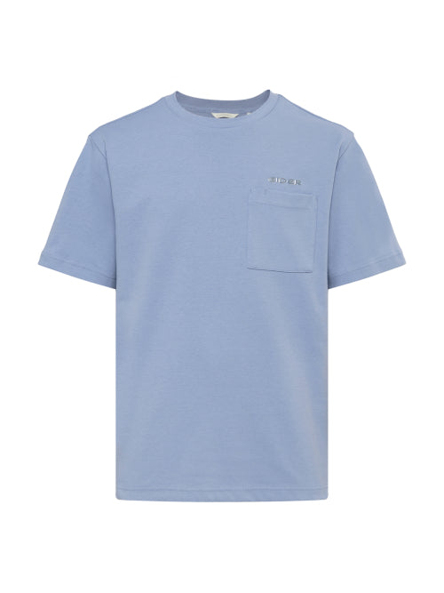 LAYER 7 (Layer 7) Men's Short-sleeved Round T-shirt_ASH BLUE
