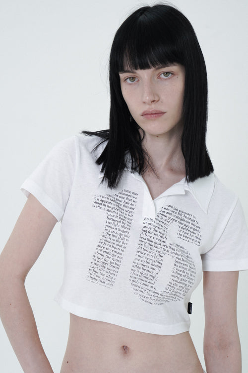 SIXTEEN COLLAR CROP TOP WHITE