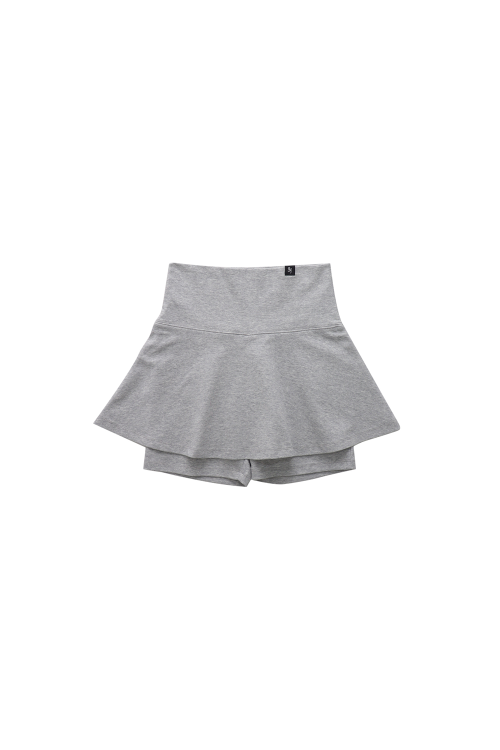 PLAIN FOLD FLARE SKIRT SHORTS MELANGE
