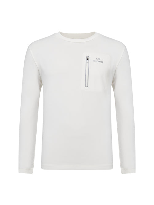 BASIC (Basic) Men's Long-Sleeved Round T-Shirt_Cream