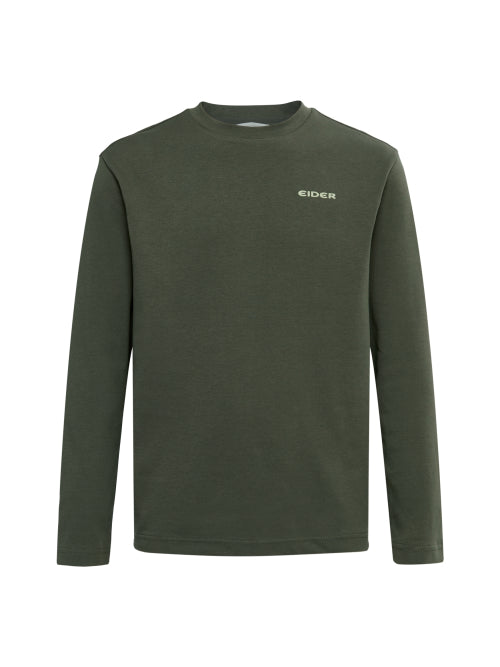 RIDGE (Ridge) Men's Long Sleeve Graphic Round T-shirt_Dark Khaki